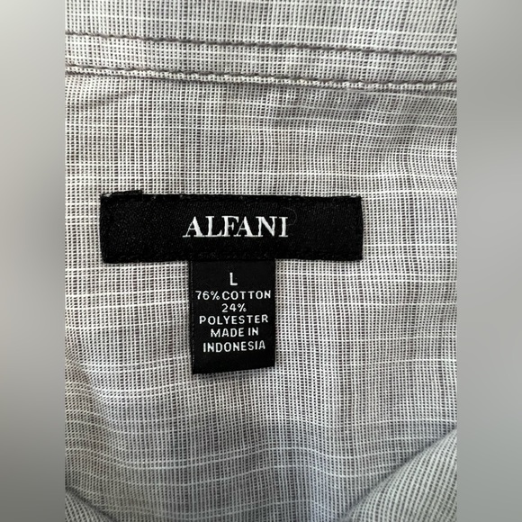 Alfani, men’s casual short sleeve button down in gray - Picture 2 of 7